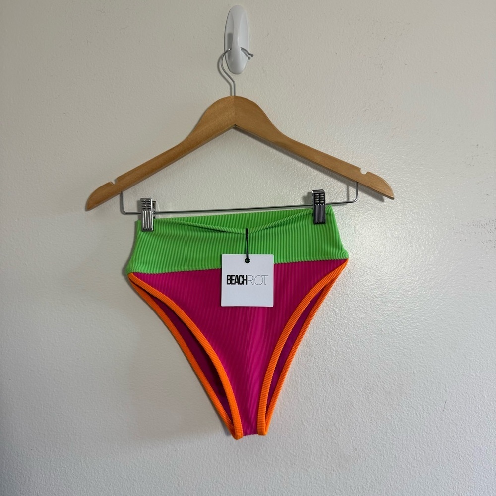 NWT Beach Riot Eva And Emmy Color block Two Piece Bikini Swimsuit Set size XS - Picture 5 of 9
